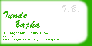 tunde bajka business card
